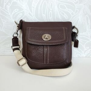 Coach Hamilton Brown Leather Purse Swingpack Crossbody Shoulder Bag